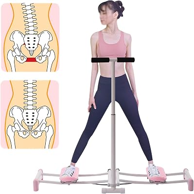 Ski Simulator Leg Exercise Equipment with Adjustable Rods,Pelvic Floor Muscle Strengthening Training Device Women, Weight Loss Thin Legs Kegel Exercises Hip Trainer, Pink