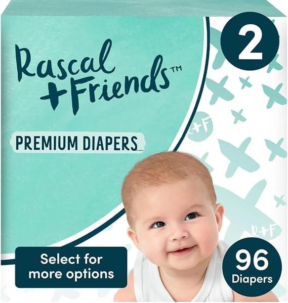 Rascal + Friends Premium Diapers, Size, (2, 96, Count)