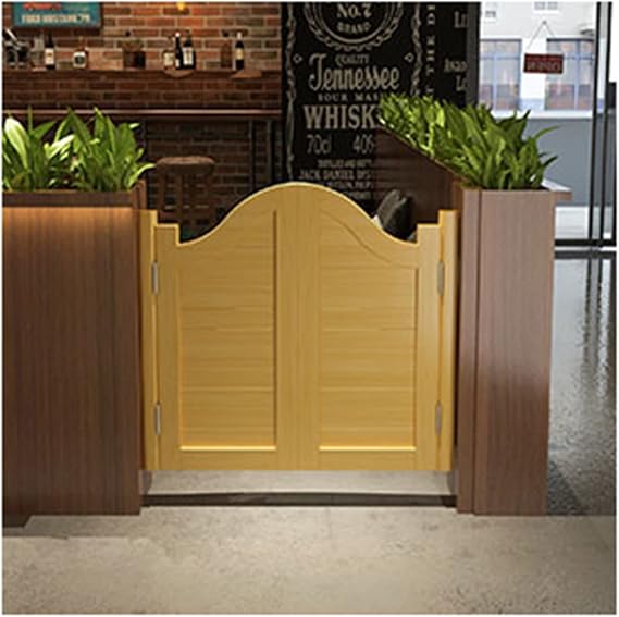Cafe Swinging Doors,Parlor Butler Door,Saloon Cafe Doors,Retro Louvered Fence Half Waist Door,with Auto Close,for Terrace Emporium,A Variety of Colors,Customizable,E,W70xH80cm(27.5x31in)
