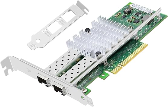 10Gb Fiber Optic Network Card Dual Optical,2 SFP+ Network Adapter PCIE X8 Fiber Ethernet Adapter with Intel 82599 Chip X520-DA2,Support Windows Server/Linux/VMware