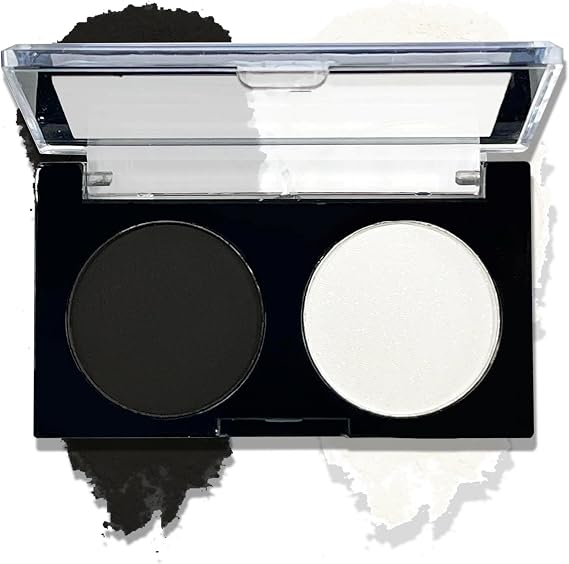 Black White Matte Smokey Eyeshadow Palette, Goth Long Lasting | Smooth highly pigmented dark shades. Blendable eye makeup. Great for women goth party daily wear.