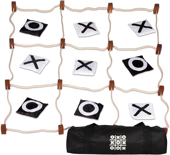 Giant Tic Tac Toe Outdoor Games, Bean Bag Toss for Kids and Adults, 4Ft x 4Ft, Large Backyard Family Game, No Assembly, Indoor Outdoor Play, Portable Giant Lawn Games, Instant Setup