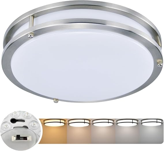 Arcfox 18W LED Flush Mount Ceiling Light Fixture 12 inch 860lm 5CCT Selectable 3000K/3500K/4000K/5000K/6000K Modern Ceiling Lamp Dimmable for Dining Room Hallway Bedroom Living Room