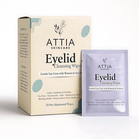 ATTIA Eyelid Cleansing Wipes, 30 Count