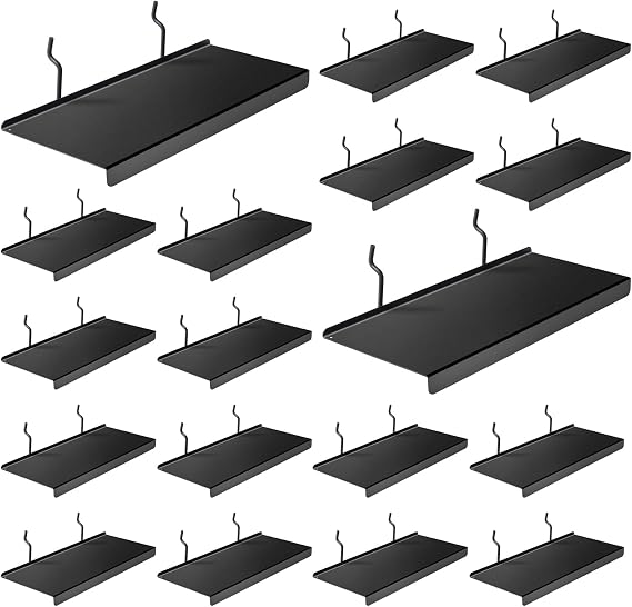 Pegboard Shelves Set of 20, 10x4.3 Inch Metal Peg Board Accessories
