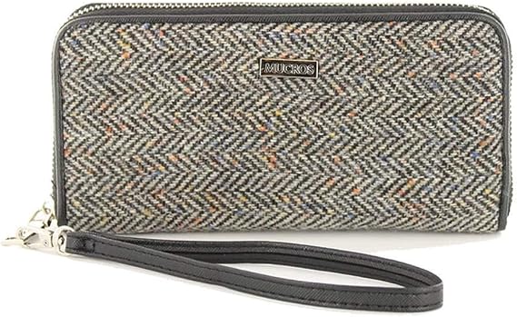 Mucros Weavers Tweed Zippered Wallet & Wristlet (1)