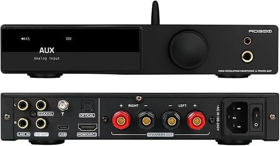SMSL AS400 Power Amplifier DAC Headphone Amp MA5332MS 2.1 Channel 165Wx2 Class D Amplifier CS43131 IC MQA MQA-CD DAC 6.35mm/4.4mm 768K/32Bit XU316 USB/BT5.1/Coax/Opt/RCA/HDMI ARC Input Amps-AO300