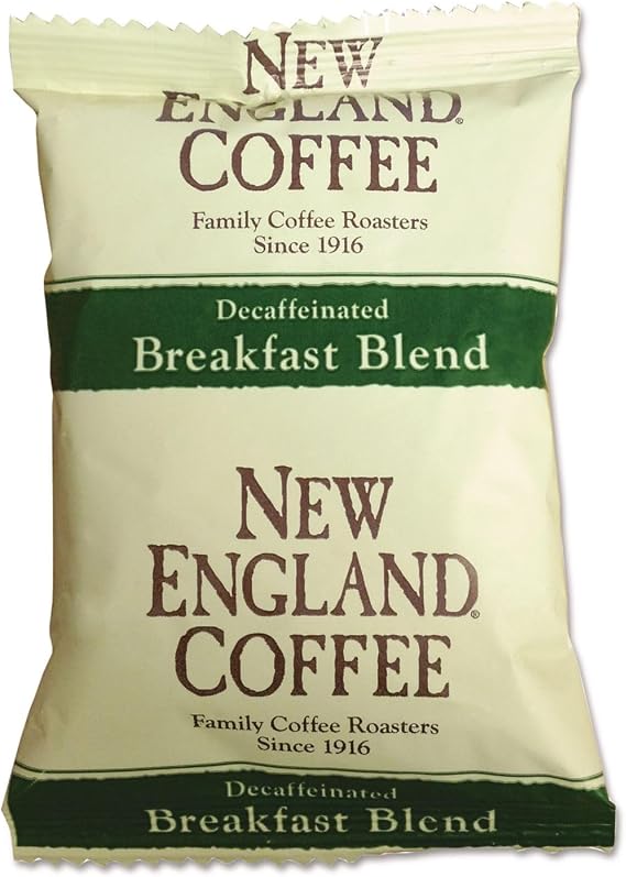 New England Coffee 026160 Coffee Portion Packs Breakfast Blend Decaf 2.5 oz Pack 24/Box