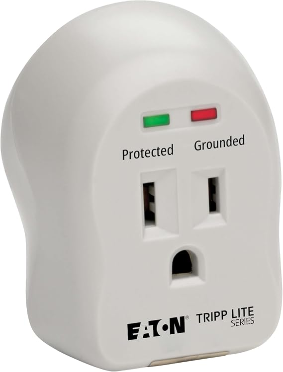 Eaton Tripp Lite SPIKECUBE Single Outlet Surge Protector Power Strip, 600 Joule Rating, Diagnostic LEDs, Portable Direct Plug-in Outlet Extender, Lifetime Manufacturer's Guarantee & $5,000 Insurance