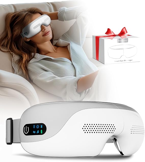 Eye Massager with Heat, Smart Eye Massager with Bluetooth Music for Migraine Dry Eye Sleep Relief, Portable Massage Sleep Mask, Ideal Gift for Men,Women/Mom/Dad/Wife/Friends