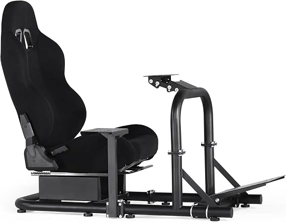 Dardoo Stable Racing Simulator Cockpit with Seat Fit for Logitech G25 G27 G29 G920 G923, for Thrustmaster T300RS TX, for Fanatec, Without Wheels and Pedals