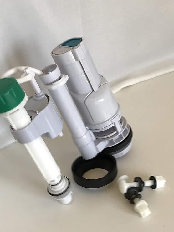 Kohler Toilet, Dual Flush, Top Button Flush Valve and Adjustable Tower Fill Valve for 2 inch Two Piece Toilets by NuFlush