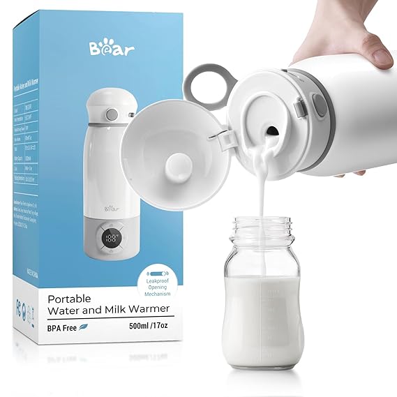 Bear Portable Bottle Warmer for Travel, Milk Warmer for Breastmilk Formula