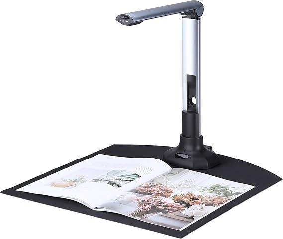 Document Scanner, BK52 Portable Book & Document Camera Scanner, Capture with LED Light A3 HD USB 2.0 Scanner