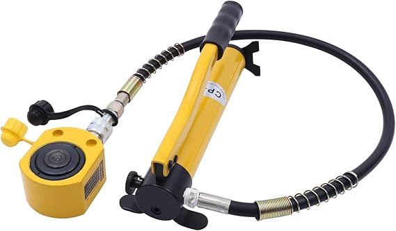 Hydraulic Jack 20T Low Profile Hydraulic Jack Porta Power Kit with CP-180 Manual Hydraulic Hand Pump Multi Section 20T Hydraulic Ram Cylinder Jack 0.47in/12mm Stroke Mini Jack