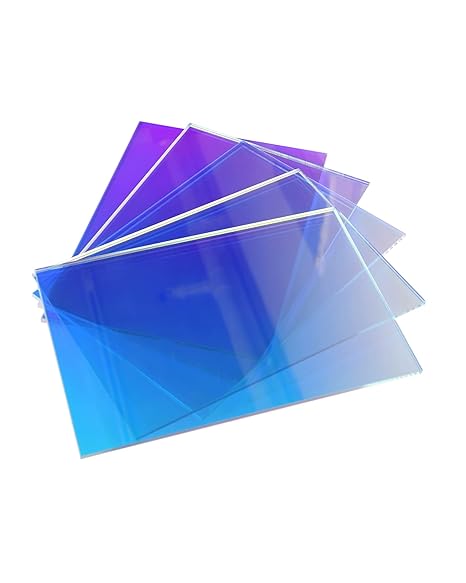 5 Pack Iridescent Acrylic Sheets Translucent Plexiglass Sheet Colored Plastic Panel Easy to Cut for DIY Art Projects, Crafting Projects, Display Project, Signs, Painting, 5x7 (2.8mm Thick)