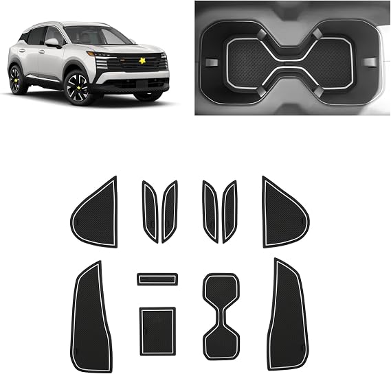 SKTU Door Slot Mat for 2025 2026 Nissan Kicks Accessories Door Groove Gate Pad 11Pcs Fit 2025 2026 Nissan Kicks (S/SV/SR) Door Compartment Cup Center Console Liners 2025 Kicks Floor Liners (White)