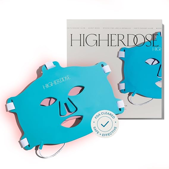 HigherDOSE Red Light Therapy Mask, FSA Eligible, FDA Cleared LED Face Mask