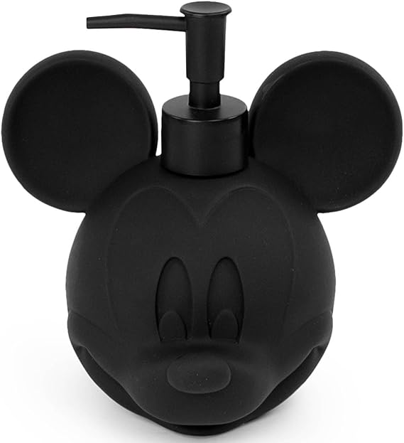 Jay Franco Disney Mickey Mouse Soap Dispenser - Black Resin Lotion Pump - Bathroom Decor