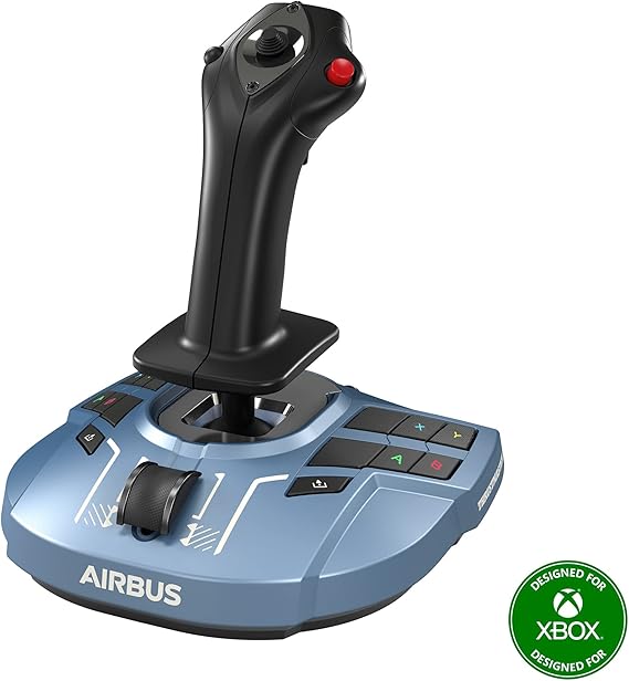 Thrustmaster TCA Sidestick X Airbus Edition - High-Precision Flight Stick for Xbox Series X|S, Xbox One, and PC | A320 replica, 35 remappable buttons, tact switches, thrust reverser, twist rudder, Hall-Effect sensors, for flight simulation