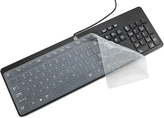 CaseBuy Keyboard Cover For HP USB Slim Business Keyboard KU-1469 SK-2120 KB-1469 803181 And HP EliteOne 800 G4 All-In-One PC, Clear Silicone