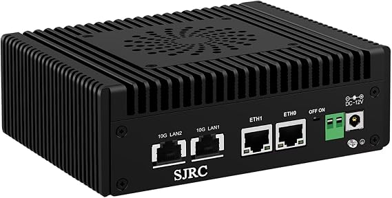 SJRC Mini PC 2x10 GbE RJ45, Firewall Appliance N150 (Upgraded N100) Barebone NO RAM NO SSD, Dual i226V 2.5 Gbit LAN, S7 Pro OPNsense Micro Computer, 2xNVMe, 2xHD, Type-C, TF
