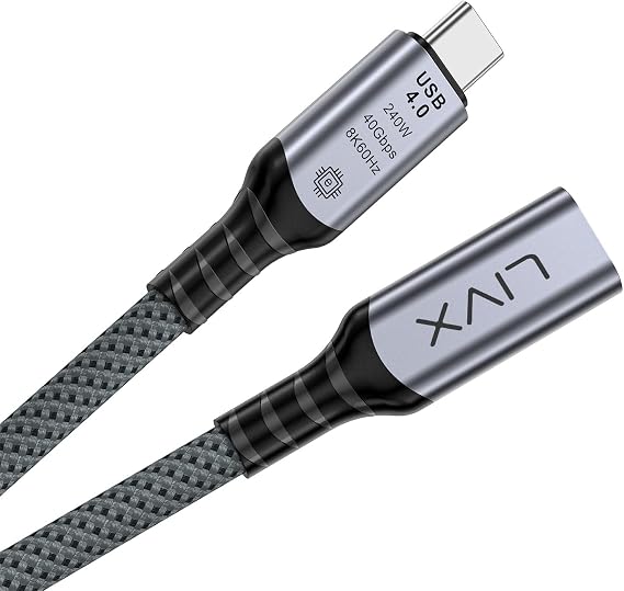 LivX Type C to Type C USB4.0 240W 40Gbps 8k60hZ Extension Cable 1 Meter LCU