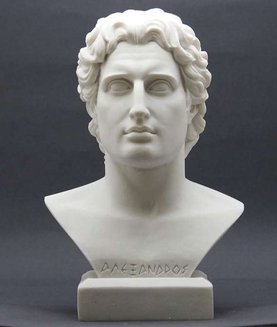 Alexander The Great Head Bust Greek Cast Marble Statue Sculpture 11 inches