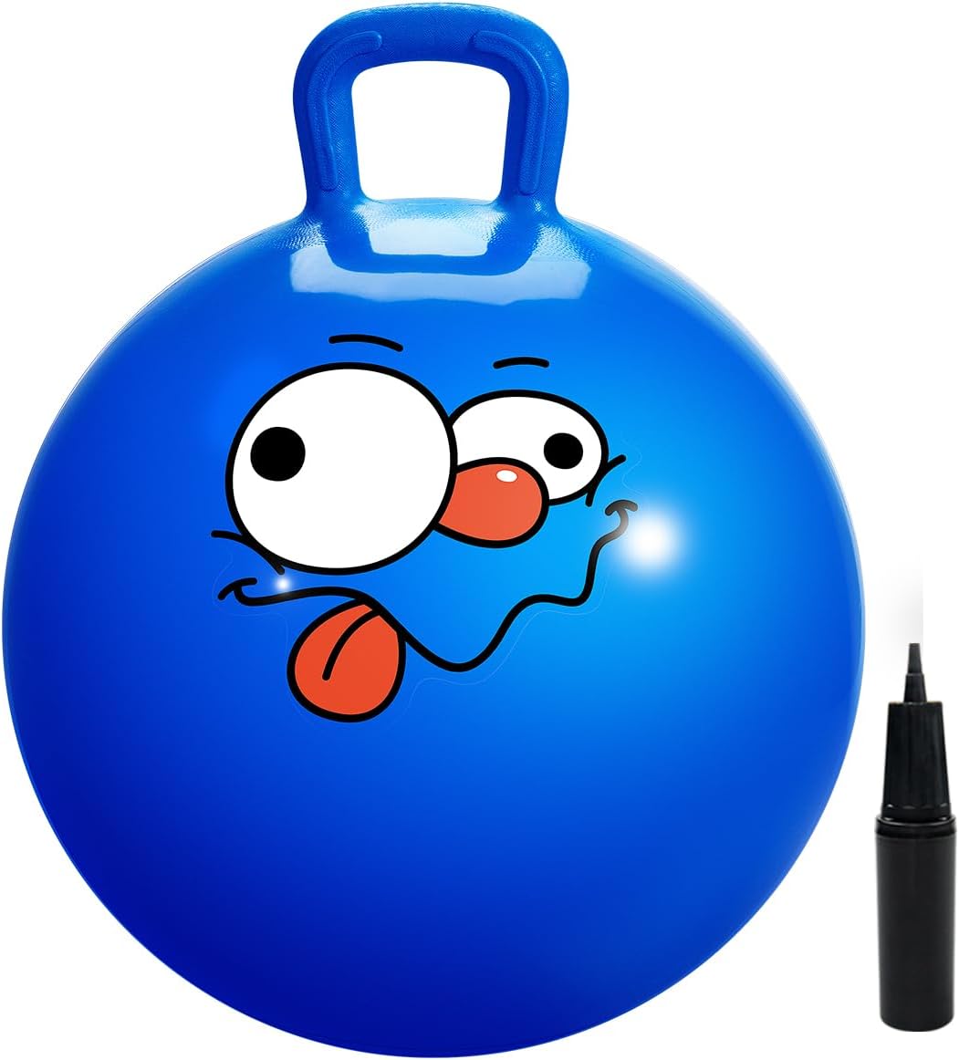 U&C Planet 18 Inch Space Hoppers for Kids,Jumping Ball with Handle, Inflatable Hopping Balls,Hopper Ball with Pump for Boys Girls Age 3-8 Indoor and Outdoor Garden Game