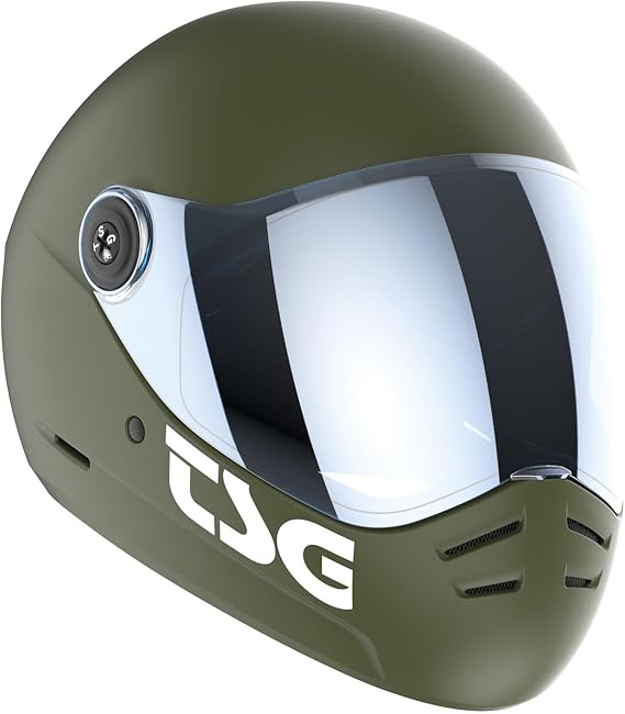 TSG - Pass 2.0 Full-face Premium Helmet w/Two Visors | Downhill Skateboarding, E-Skating, E-Onewheeling, Longboarding | Nose Ports, Air Flow Channels, Ear Slots, Adjustable Cheek Pads | ABS Hardshell