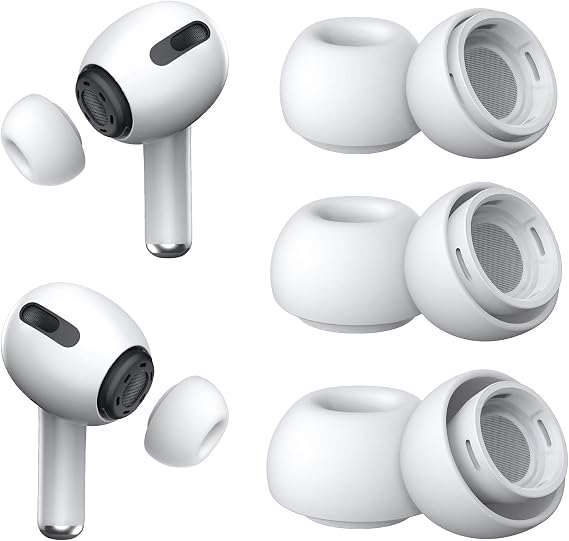 [3 Çift] Yedek Kulaklık Uçları - AirPods Pro 1. ve 2. Nesil İle Uyumlu, Gürültü Azaltma Delikli, AirPods Pro İçin Silikon Kulaklık Uçları, Taşınabilir Saklama Kutusu ve Şarj Kasesine Uygun (S/M/L) | Gürültü Azaltma Delikli, Taşınabilir Saklama Kutusu ile Silikon Kulak Uçları, Şarj Kutusuna Uygun