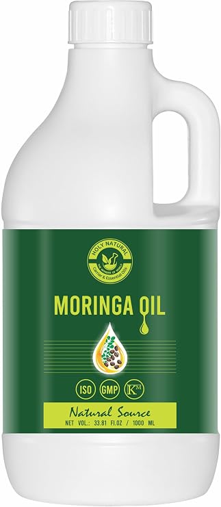 Holy Natural's Moringa Oil (33.81 fl oz/ 1000ml) | Pure & Natural, Cold Pressed Virgin, Good For Skin, Hair and Body