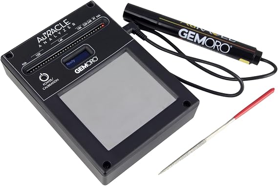 GemOro Auracle Analyzer Gold Tester | Accurate Compact Portable Electronic High Karat Gold & Platinum Tester | Precision Jewelry Tool with Expert Professional Reading & Accuracy