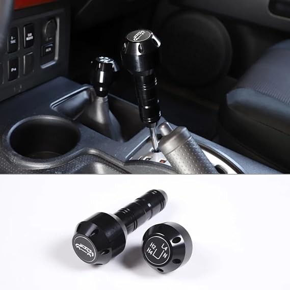 Compatible with Toyota FJ Cruiser 2007-2021 Gear Cover Gear Shifting Knob Cover Trim Aluminum Alloy Gear Shift Lever Knob Head Custom Interior Parts Accessories Black Parallel Import