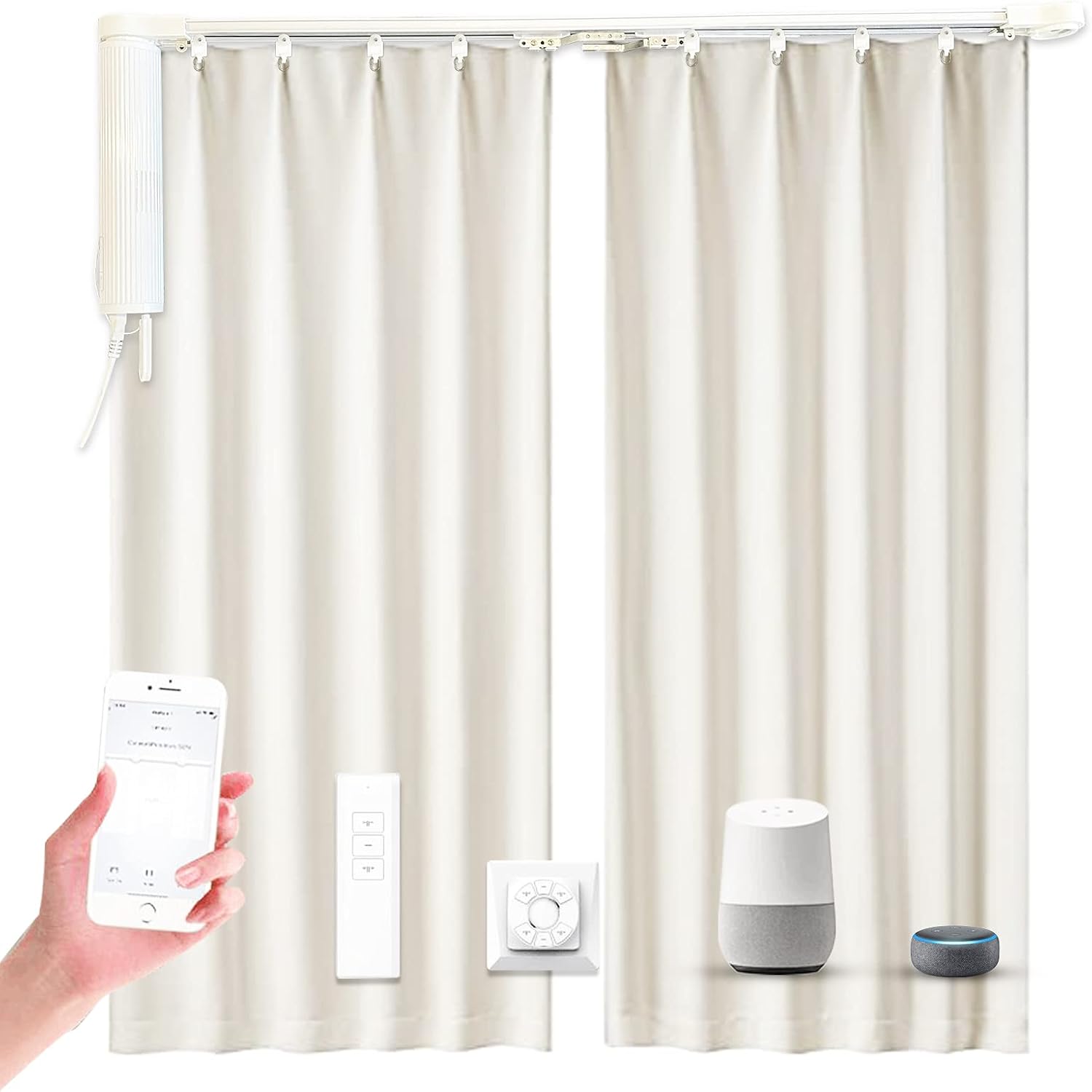 Olide DIY Wifi Smart Automatic Curtain Motor Track System,Automatic curtains motor,automatic blinds tracks, length can be customized5.2m track