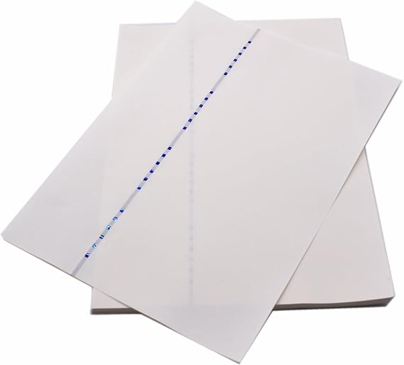 A4 Specialty Paper Security Thread Paper Linen Embedded Color Changed Green to Blue Line Document Certificate Anti-counterfeiting-Interrupted Security Thread Non Waterproof