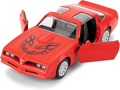 1:36 Pontiac Firebird Trans Am Toy Car, Diecast Pull Back Model Car, Doors Open, Collection Kids Toy for Aged 3 and up, Gift Red