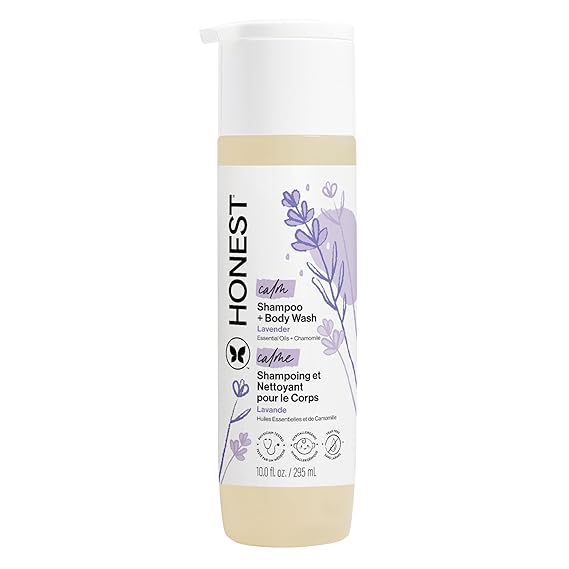The Honest Company 2-in-1 Baby Shampoo & Body Wash, Tear-Free, Hypoallergenic, Naturally Derived, Lavender Calm Scent, 10 fl oz