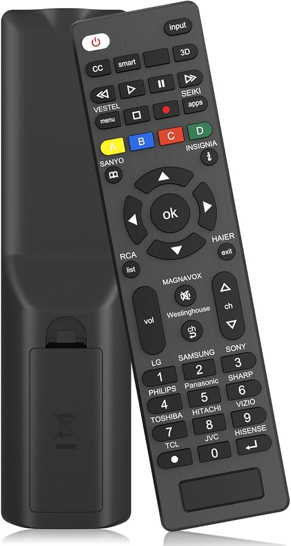 Universal TV Remote Control Compatible with Samsung/LG/Vizio/Hisense/Sony/Philips/Onn/Sharp/RCA/Element/Westinghouse/Sanyo/Emerson TV and More Brand Smart TVs