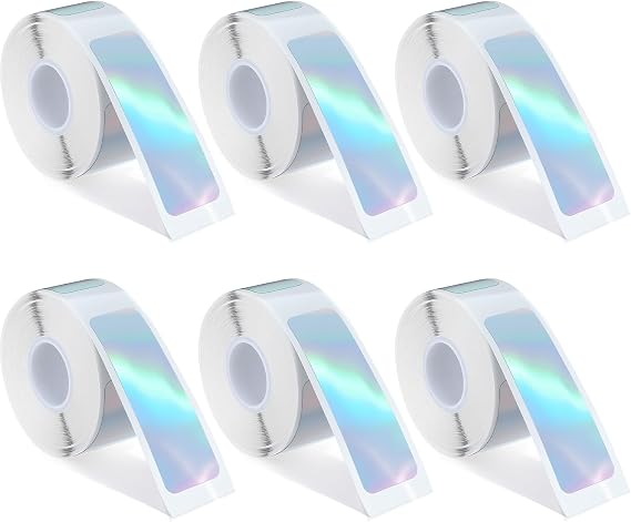 960pcs D30 Labels, 12mm X 40mm Phomemo D30 Label Tape, Print Master Labels Refill, 160 Tapes/Roll Smart Mini Label Maker Refill D30 for Office, Laser Silver