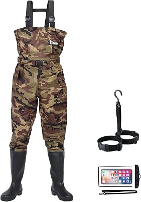 Bootfoot Fishing Chest Waders for Men Women with Boots 2-Ply NylonPVC Waterproof Hunting Waders with Boots Hanger