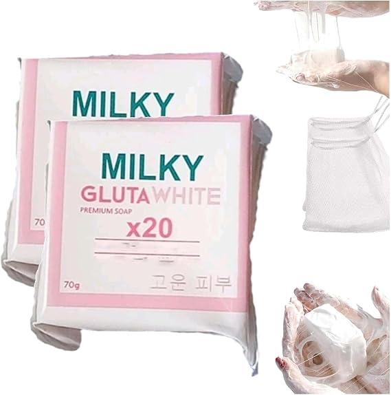 Milky Gluta White Soap 20x, Milky Gluta White S-oap,Glutamilk Whitening Soaps,MilkyGluta Whites Bar Soap,Glutamilk Premium Soaps,Milkygluta Soap Bar Premium,Deep Cleanse (2)