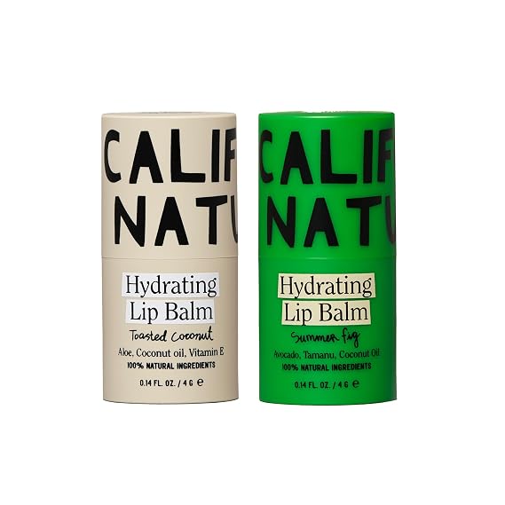 California Naturals Hydrating Lip Balm Duo, Petroleum Free, Natural, Cruelty Free, 100% Naturally Derived, All Skin Types, 0.28 Fl Oz (Pack of 2),