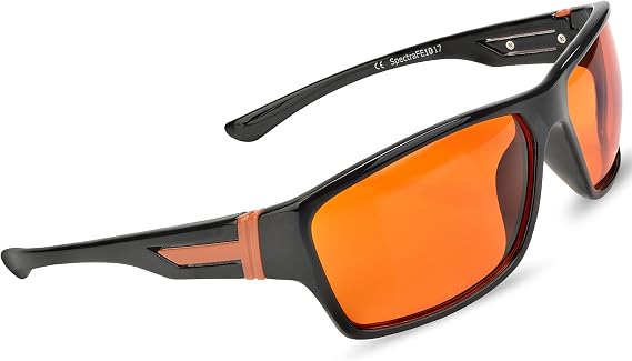 Spectra479 - 99.9% Blue Light Blocking Amber Glasses for Sleep - Medium Adult Size Nighttime Eye Wear - Special Orange Tinted Glasses Help You Sleep & Relax Your Eyes