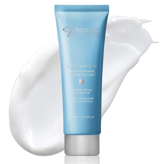 Premier Dead Sea Moisture Cream for Face & Body Lightweight Hydrating Moisturizer with Aloe Vera, 4.4 fl oz