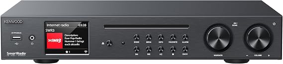 Kenwood KR-W8000SCD Smart HiFi CD Receiver with 3.2 Inch TFT 60 W RMS WiFi Internet Radio DAB+ FM CD USB Spotify (HiFi) Deezer Bluetooth Phono Coax Toslink Sub-Out OKTIV Black