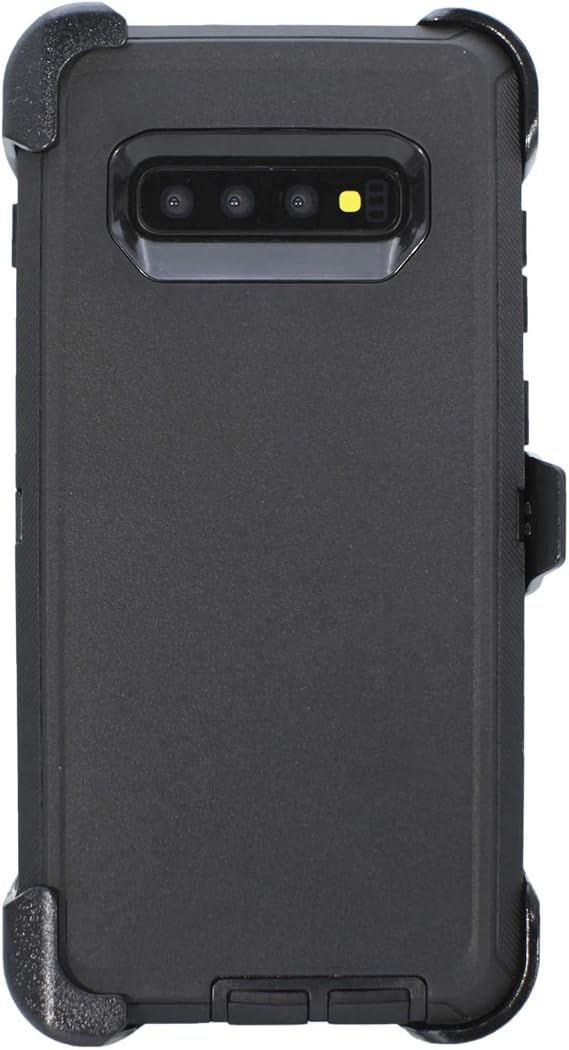 Case for Galaxy S10 (6.1") Heavy Duty Full Body Military Grade Drop Protection Carrying Cover Holder | Holster for Men Belt with Clip Stand Black/Black