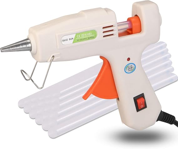 Hot Glue Gun with 30 Pcs Glue Sticks Mini Hot Glue Gun Kit Heating up Quickly Hot Melt Glue Gun for DIY Craft and Home Repairs, 20W (White)