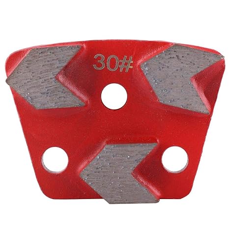 Trapezoid Floor Grinding Pad 3PCS 30 Grit Metal Discs for Concrete Grinder Surface Preparation and Polishing