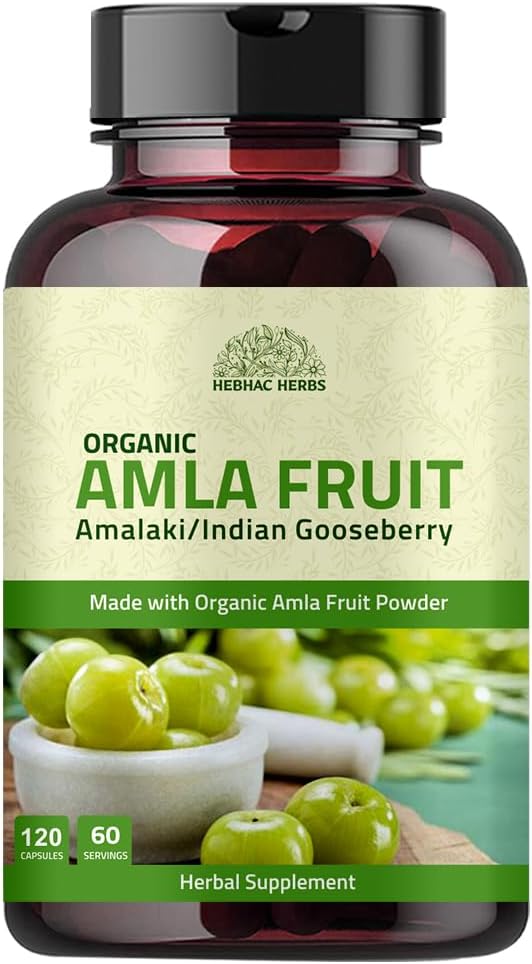 Amla Capsules (Phyllanthus Emblica) Amalaki amla 120 Capsules | Natural Antioxidants Superfood | Herbal Supplement Made with Organic Amla Fruit Powder